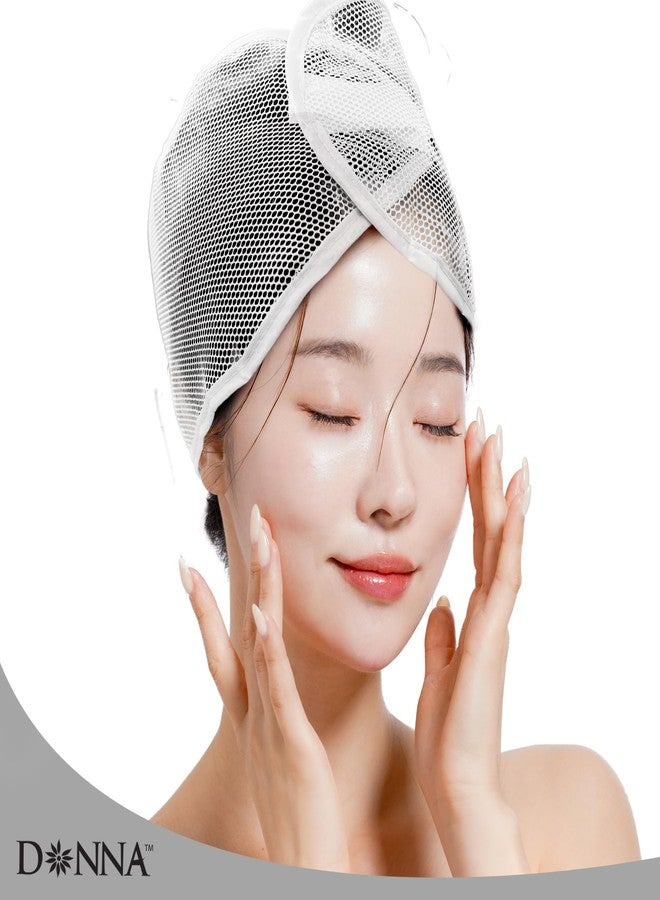 DONNA Argan Mesh Wrap Purple Color 1PC - Face Wash Headbands for Women and Make up, Shower Cap - Image 2